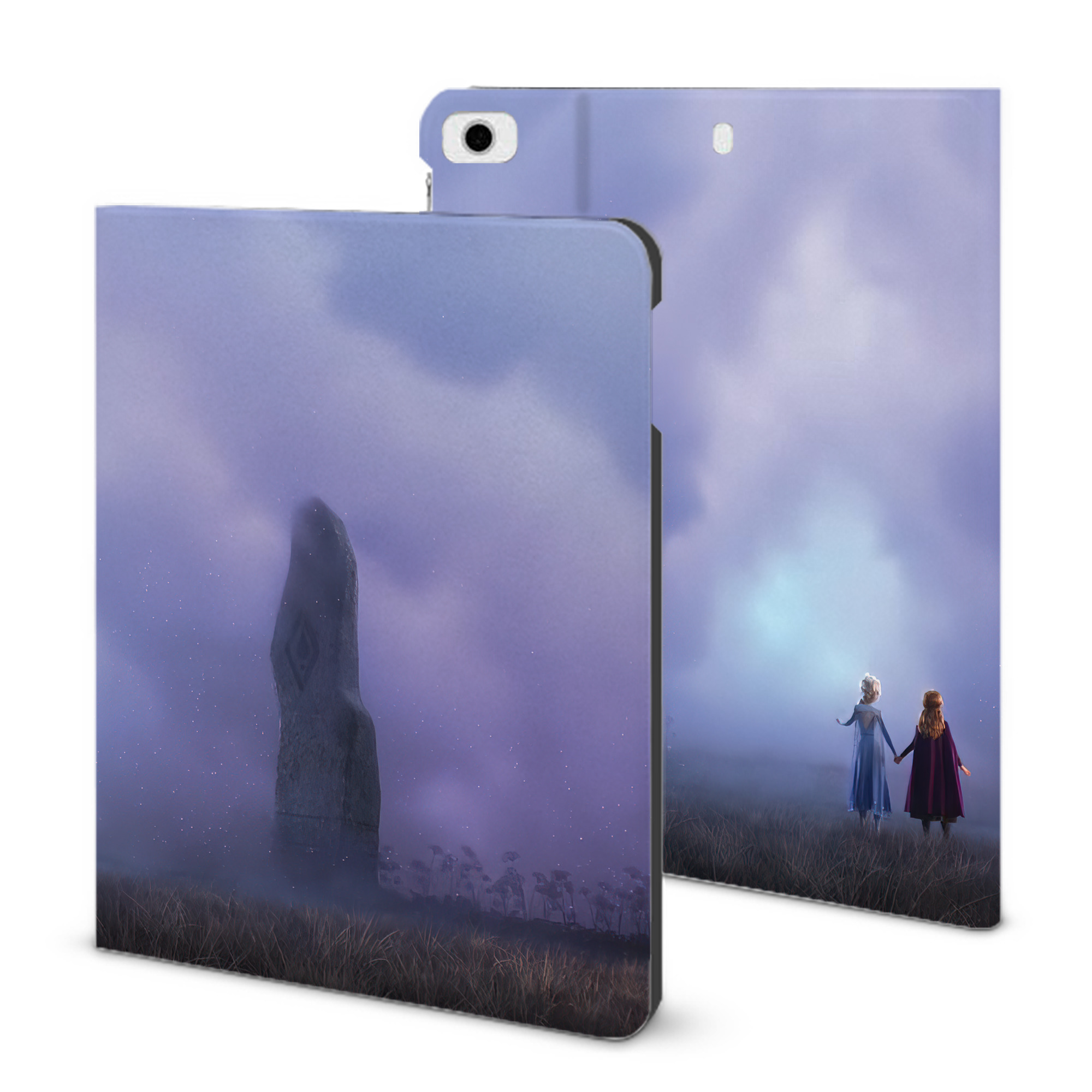（画像用） アナと雪の女王 アンナ エルサ Frozen Anna Elsa IPad ケース ブック型 PUレザー TPU 耐衝撃 軽量 薄型 ペン収納なし 全面保護 IPad 各モデル対応